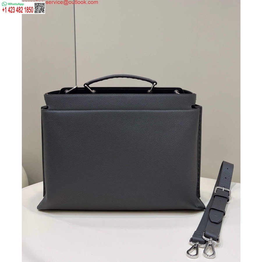 Replica Borsa Fendi 7va529 Peekaboo Iseeu In Pelle Grigia Media