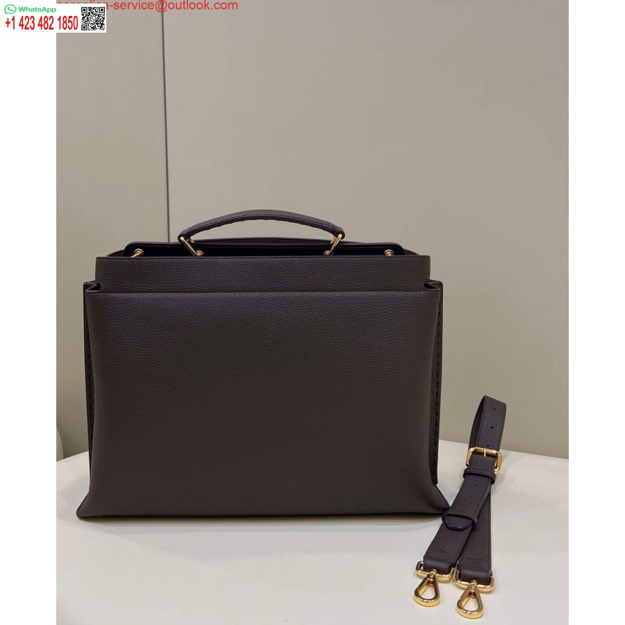 Replica Borsa In Pelle Marrone Medio Fendi 7va529 Peekaboo Iseeu