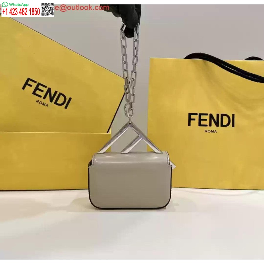 העתק Fendi 7as173 Fendi מראה ראשון תיק ננו עור אפור