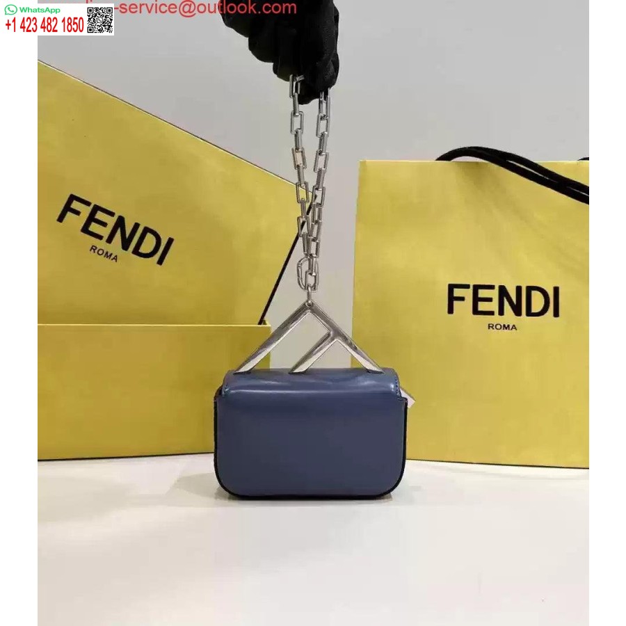 העתק Fendi 7as173 Fendi מראה ראשון תיק ננו עור כחול