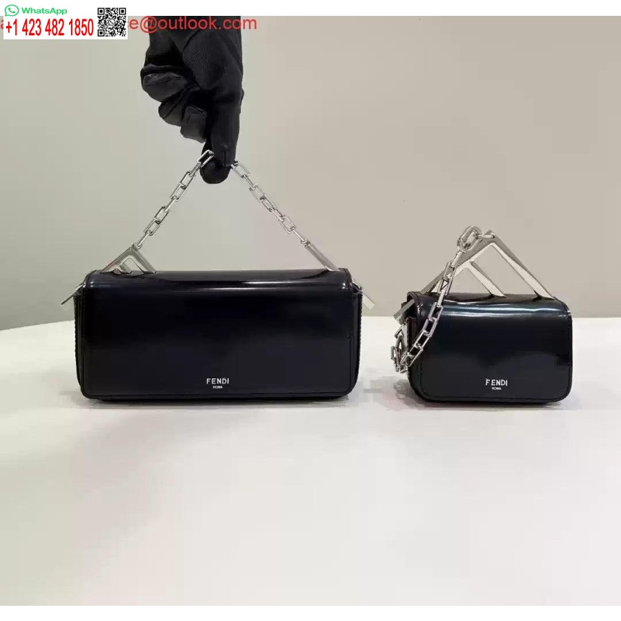 Replica Fendi 7AS173 Fendi First Sight Black leather Nano bag