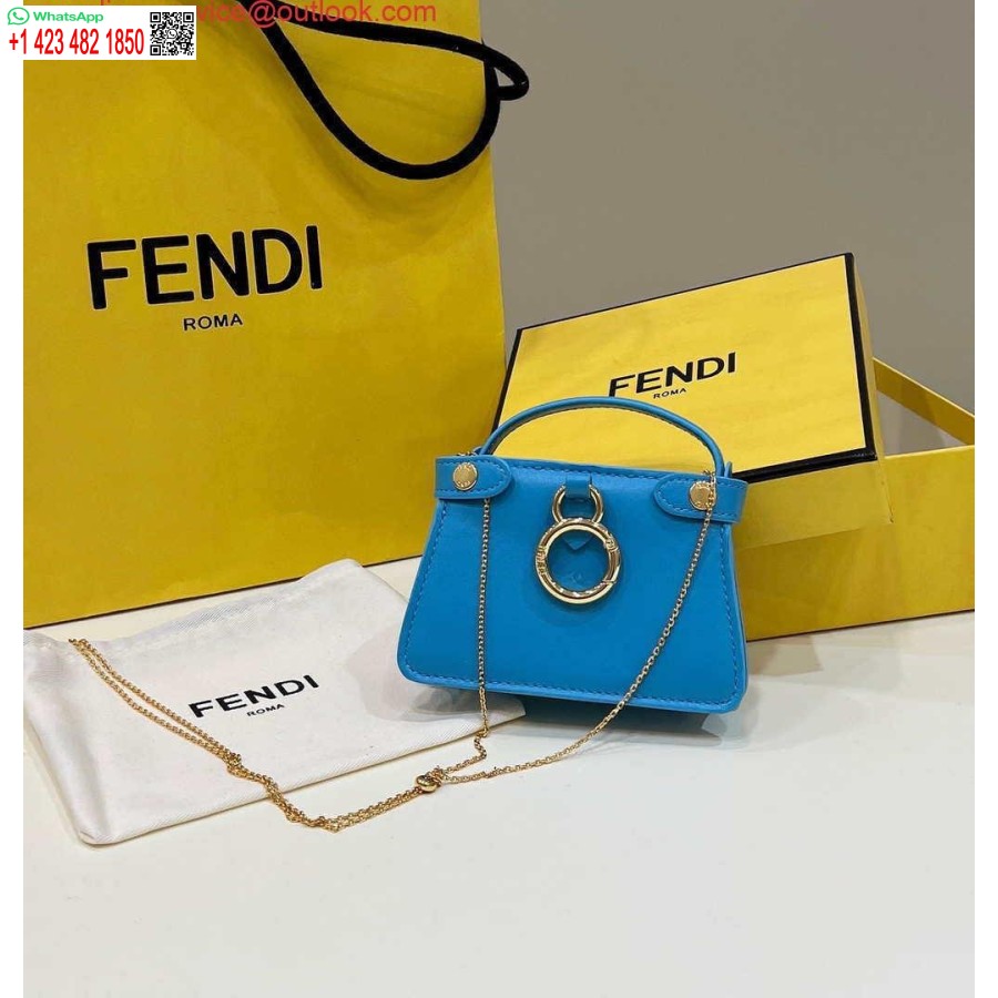 Replika Fendi 7ar993 Fendi Pico Peekaboo Berlock Blå 8385