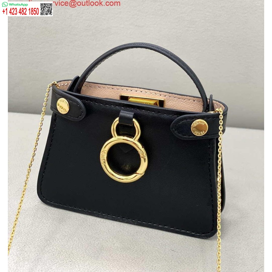Replica Fendi 7ar993 Fendi Pico Peekaboo Berlock 8385 Svart