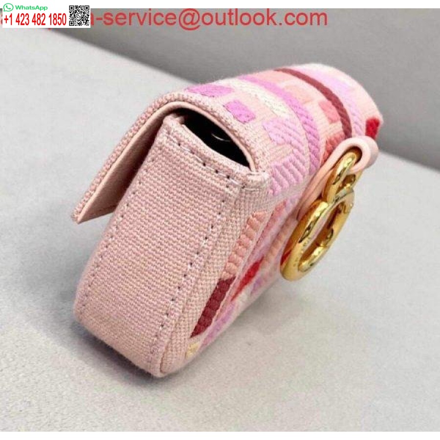 Replica Fendi 7ar844 Nano Baguette Berlock Rosa Canvas Berlock