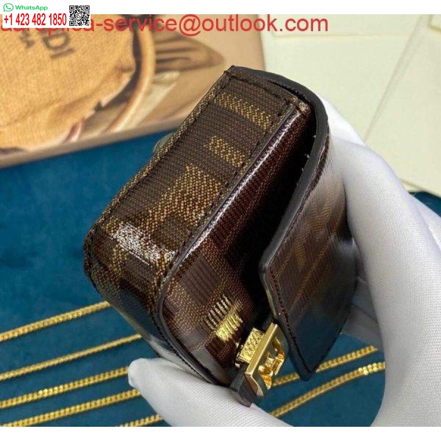 Replika Fendi 7ar844 Nano Baguette Pesona Kulit Nappa Coklat