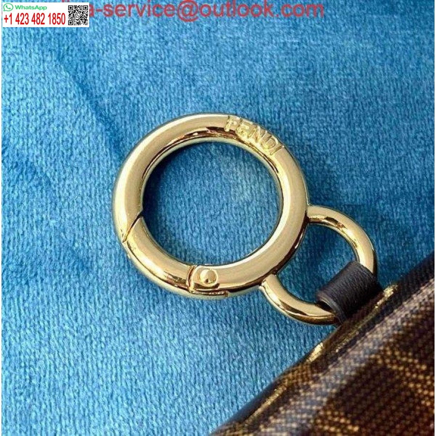 Replika Fendi 7ar844 Nano Baguette Pesona Kulit Nappa Coklat