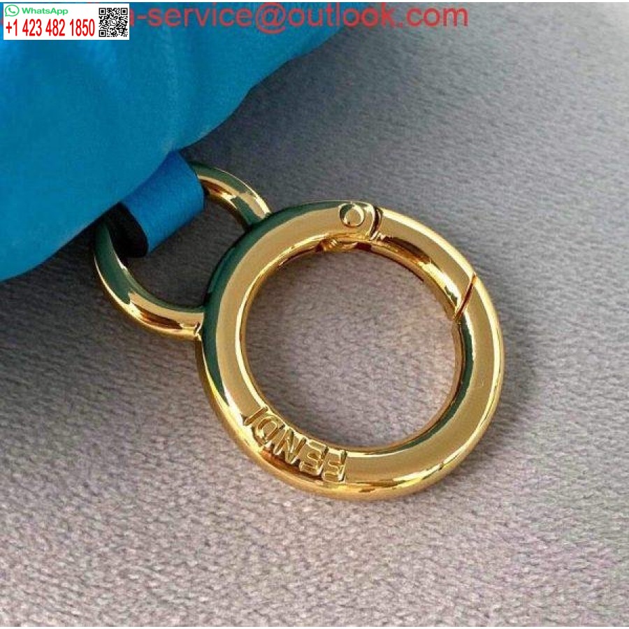 Replica Fendi 7ar844 Nano Baguette Berlock Blått Nappaläder