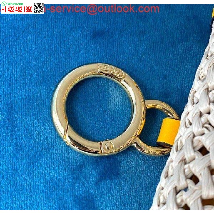 Replika Fendi 7ar844 Nano Baguette Pesona Pesona Rafia Krem