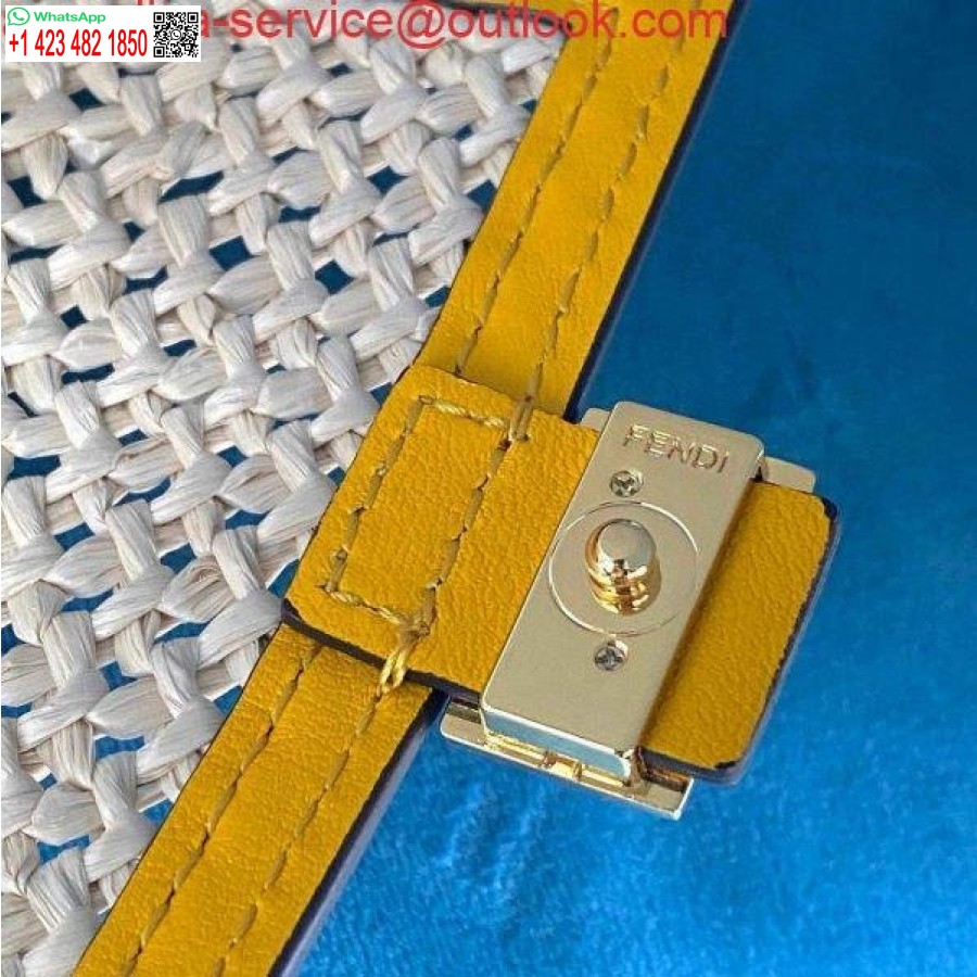 Replika Fendi 7ar844 Nano Baguette Pesona Pesona Rafia Krem