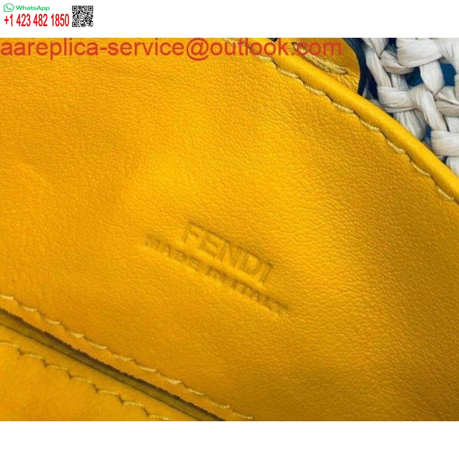 Replika Fendi 7ar844 Nano Baguette Pesona Pesona Rafia Krem