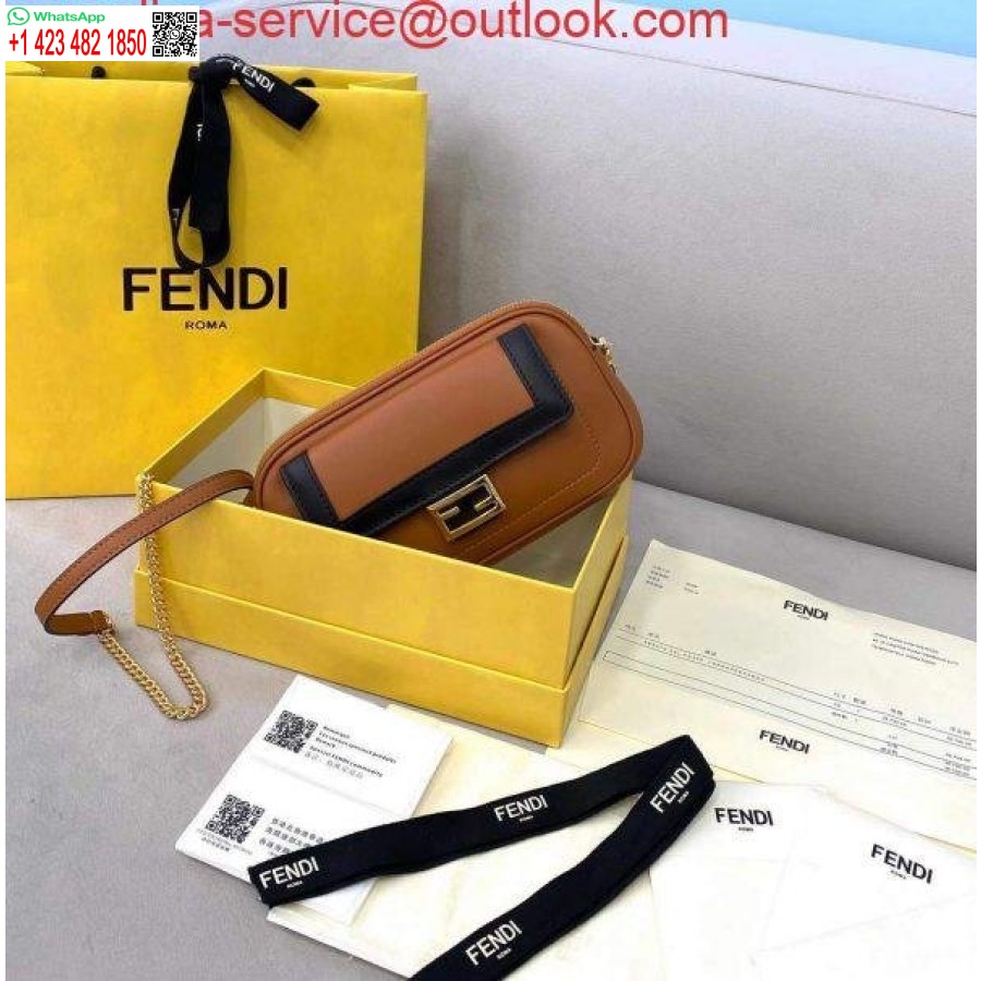 Réplica Fendi 70213 Bolsa De Couro Baguette Fácil Marrom