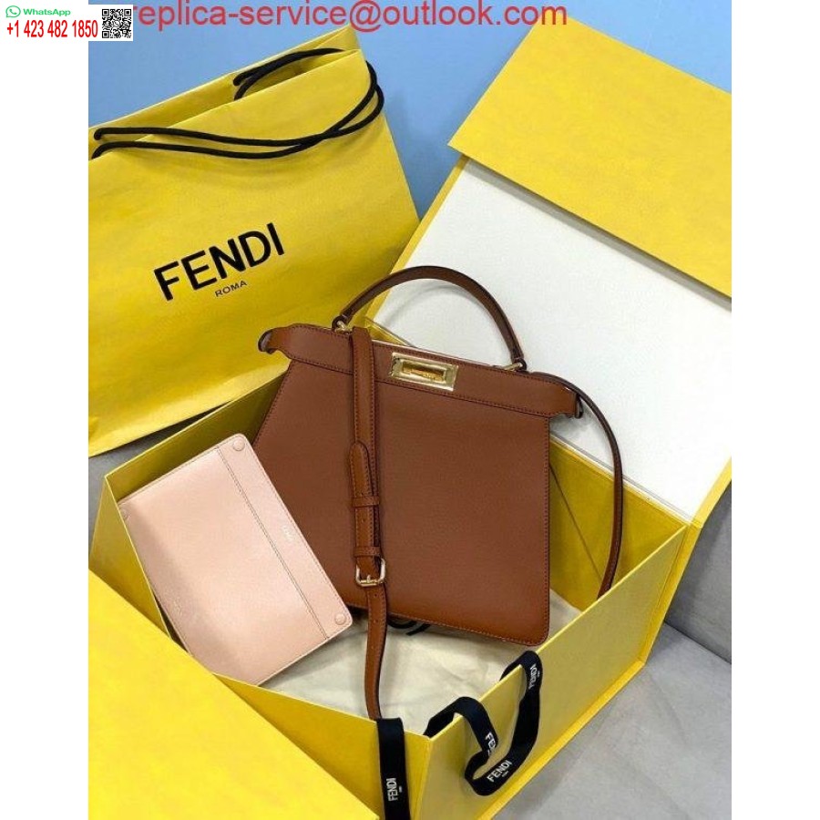 Replica Fendi 70193 Peekaboo Iseeu Borsa In Pelle Marrone Media