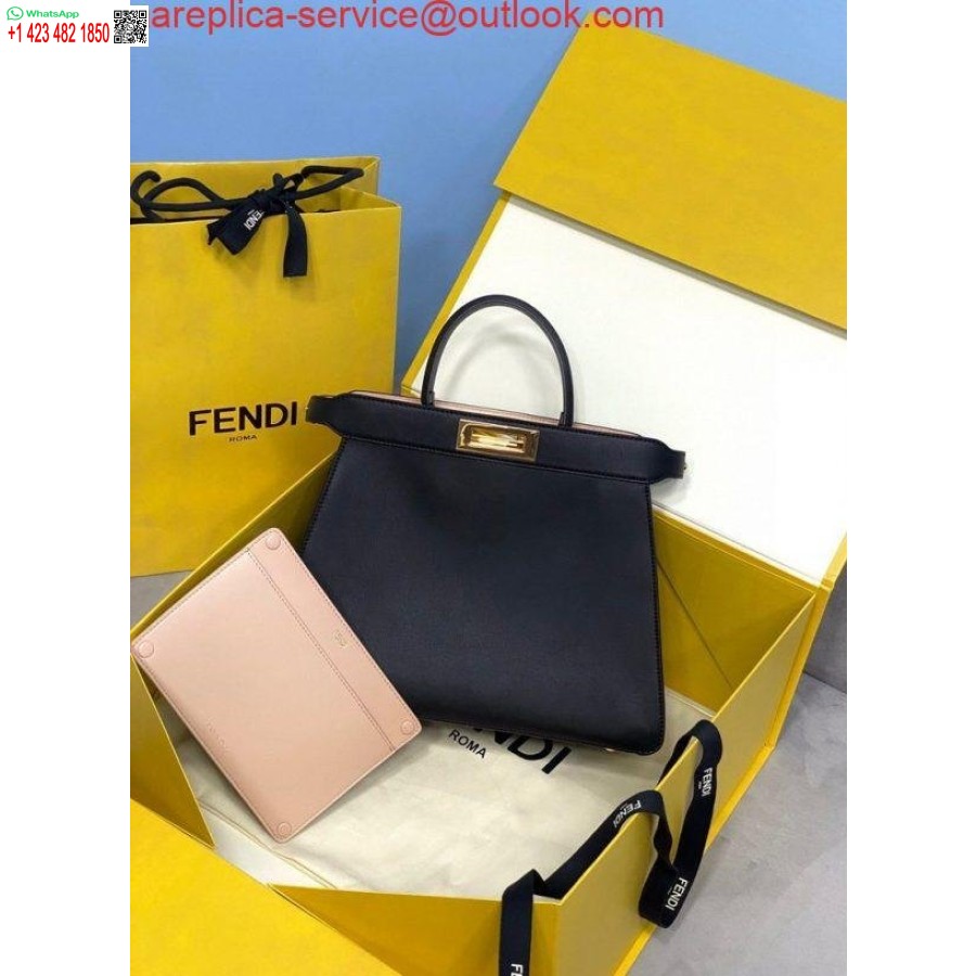 Replica Fendi 70193 Peekaboo ISEEU MEDIUM Black Leather Bag