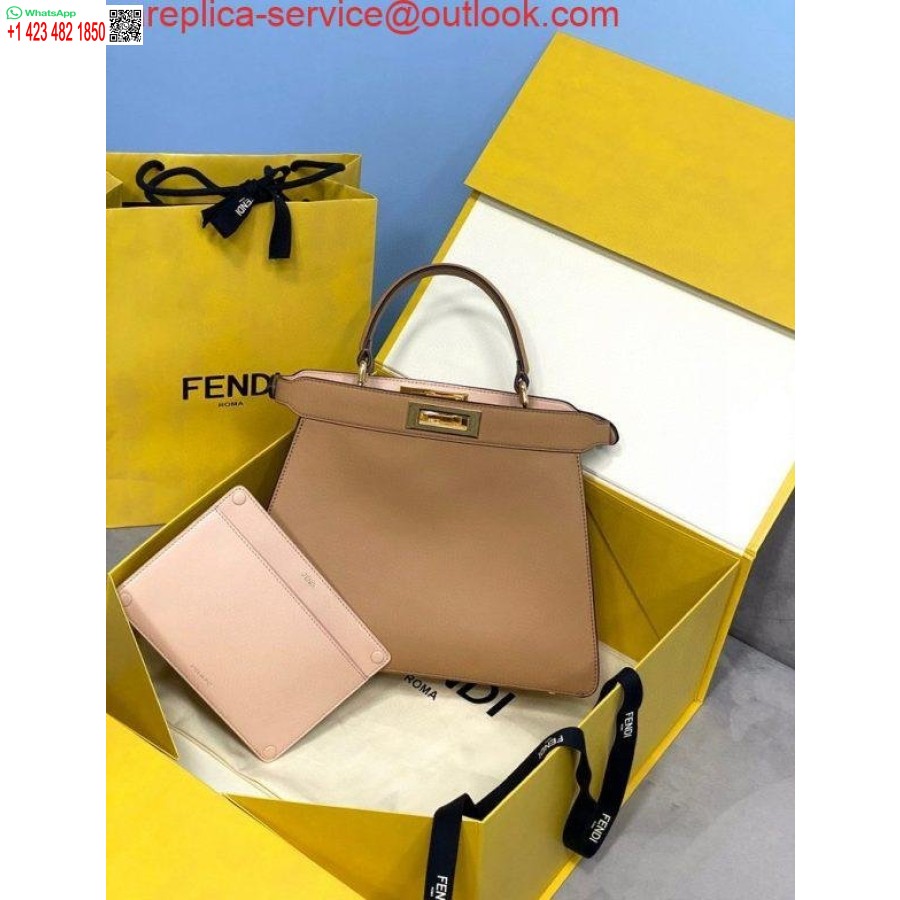 Replica Fendi 70193 Borsa Peekaboo Iseeu Media In Pelle Albicocca