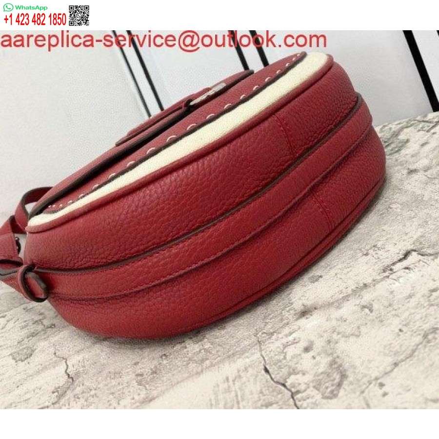 Réplica Fendi 655 Fendi Moonlight Ombro Sela Bolsa De Couro Vermelha