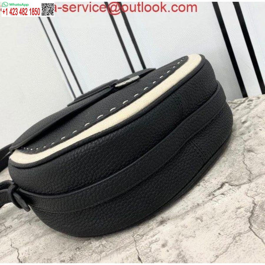 Réplica Fendi 655 Fendi Moonlight Bandolera Bolso De Cuero Negro