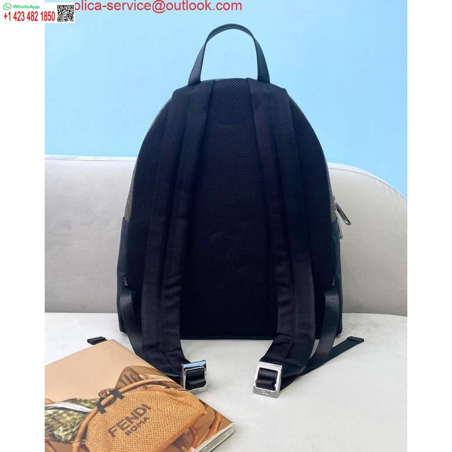 Replica Fendi 2381 Backpack Black Fendi Nylon Shoulders Backpack 7VZ042 Black
