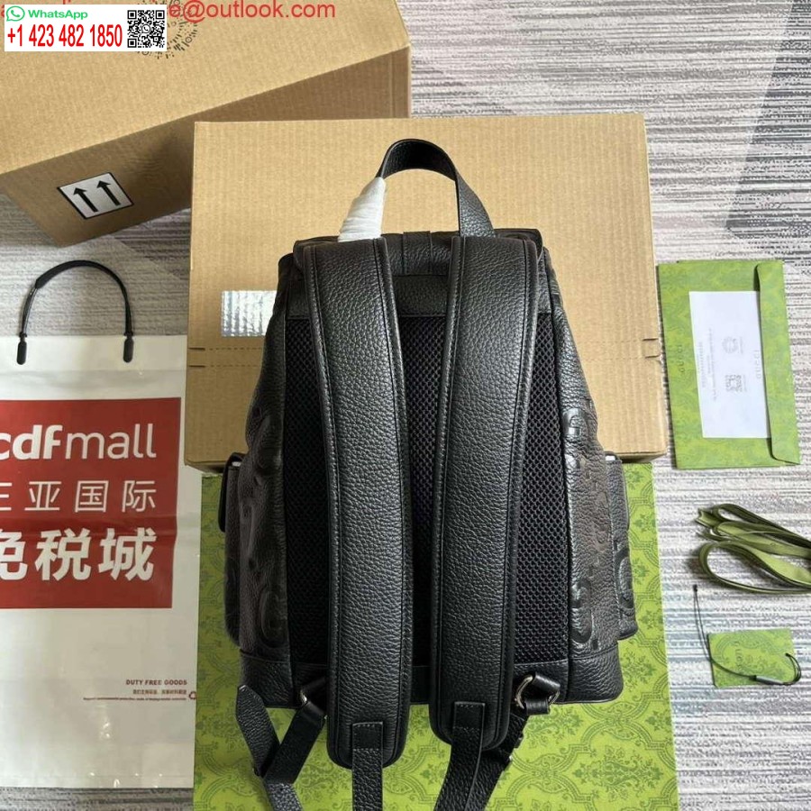 Replica Gucci 739503 Jumbo Gg תיק גב קטן שחור