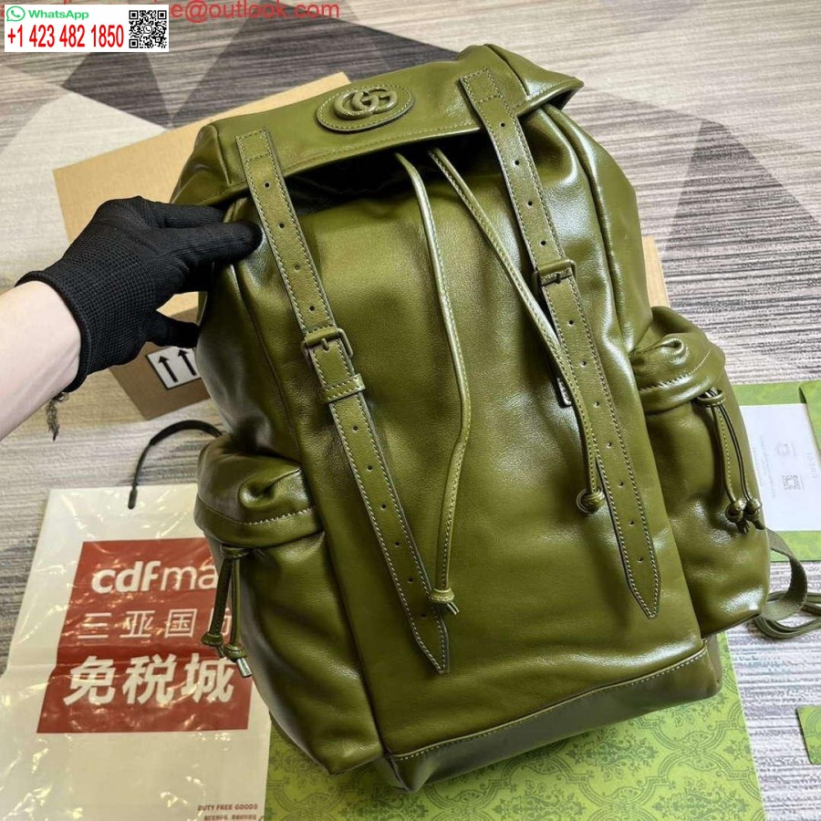 Replika Batohu Gucci 725657 S Tónovým Dvojitým G Lesná Zelená