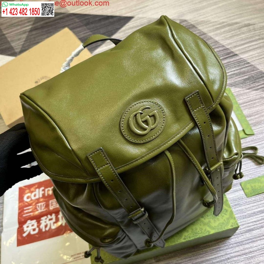 Replika Batohu Gucci 725657 S Tónovým Dvojitým G Lesná Zelená