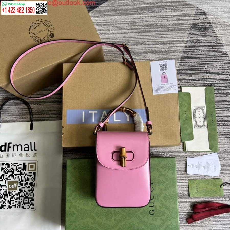 реплика Gucci 702106 бамбукова мини чанта розово