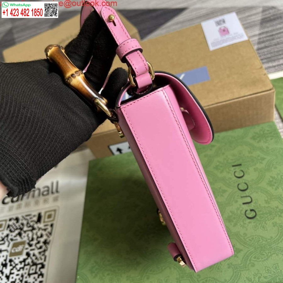 реплика Gucci 702106 бамбукова мини чанта розово