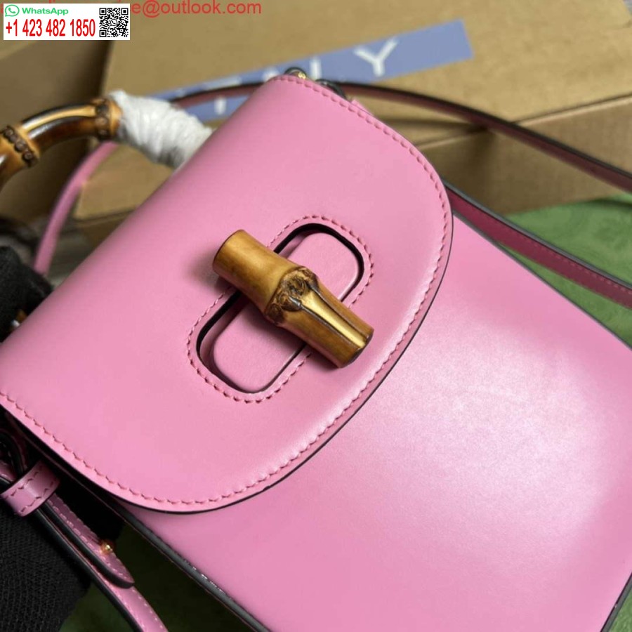 реплика Gucci 702106 бамбукова мини чанта розово