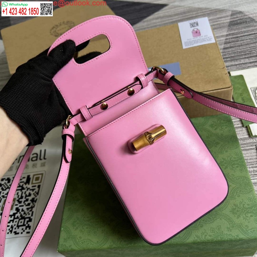 реплика Gucci 702106 бамбукова мини чанта розово
