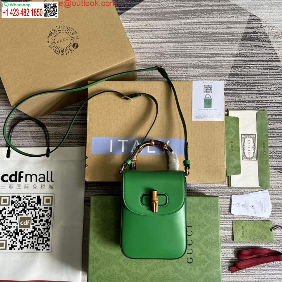 Replica Gucci 702106 Mini Borsa In Bambù Verde