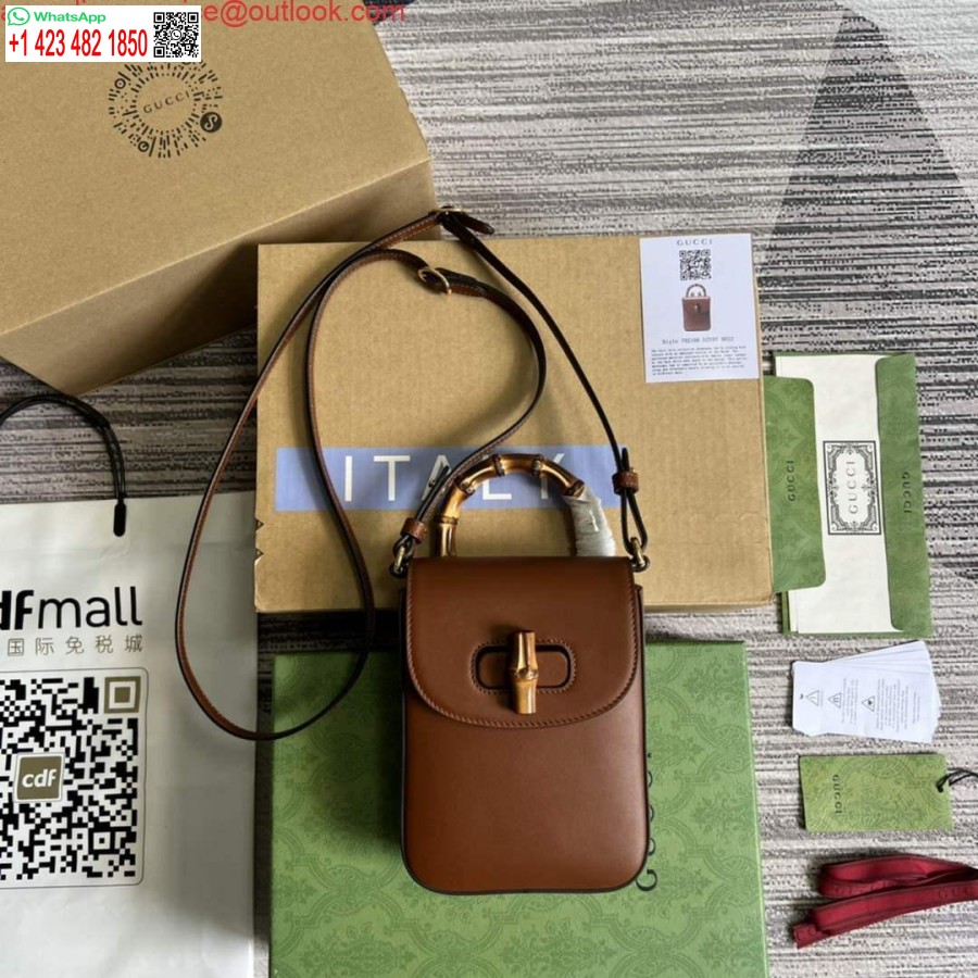 Replika Gucci 702106 Bambus Mini-Handtasche Braun