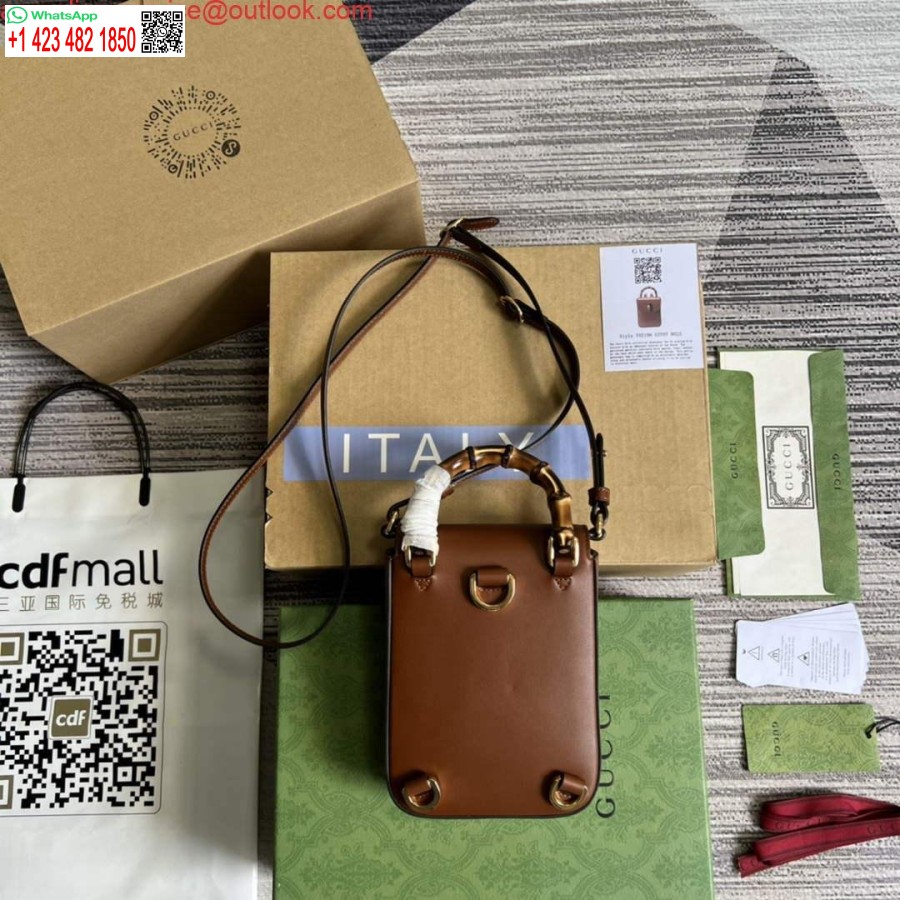Replika Gucci 702106 Bambus Mini-Handtasche Braun