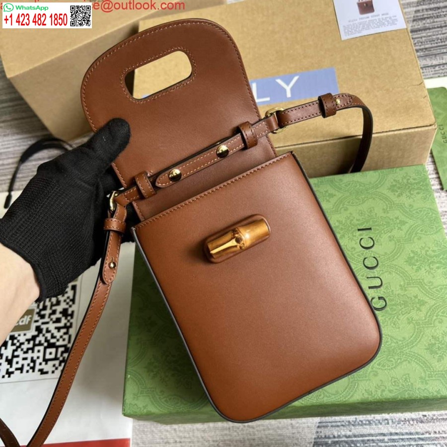 Replika Gucci 702106 Bambus Mini-Handtasche Braun