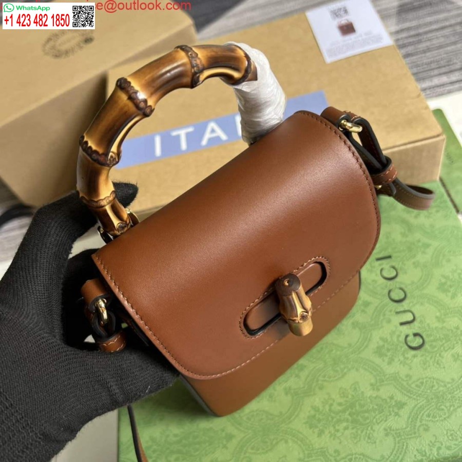 Replika Gucci 702106 Bambus Mini-Handtasche Braun