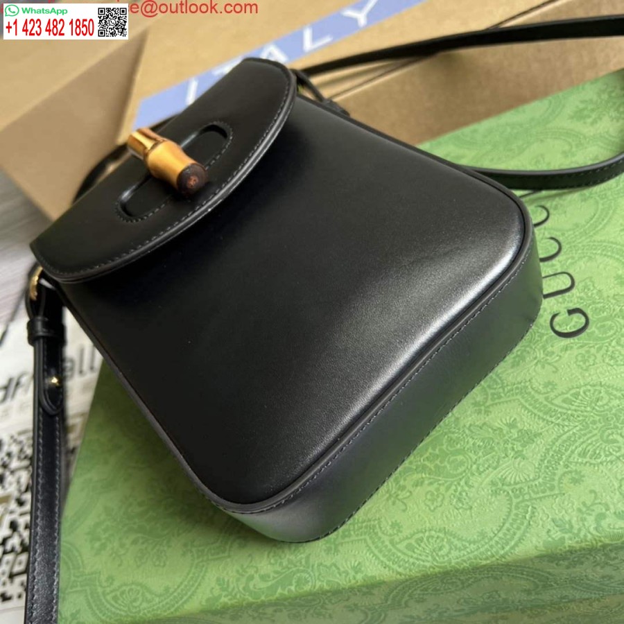 Replika Gucci 702106 Mini Torbica Od Bambusa Crna
