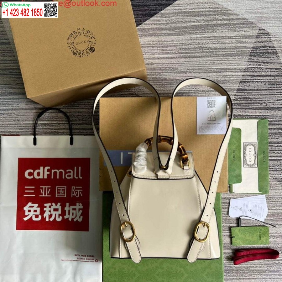 Replika Gucci 702101 Bambusový Batoh Biely