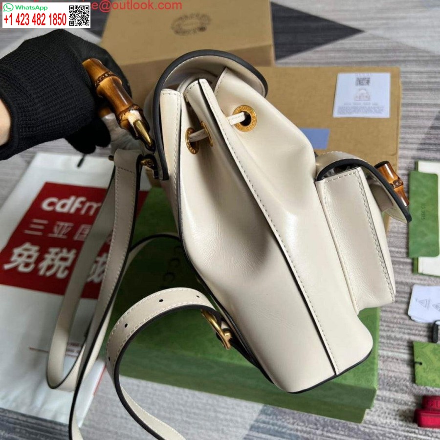 Replika Gucci 702101 Bambusový Batoh Biely