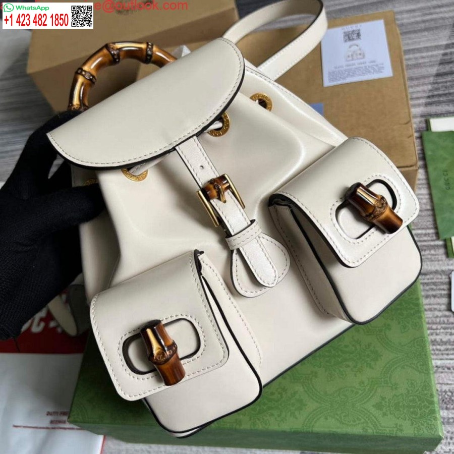 Replika Gucci 702101 Bambusový Batoh Biely