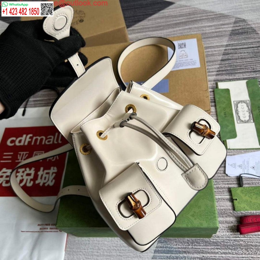 Replika Gucci 702101 Bambusový Batoh Biely