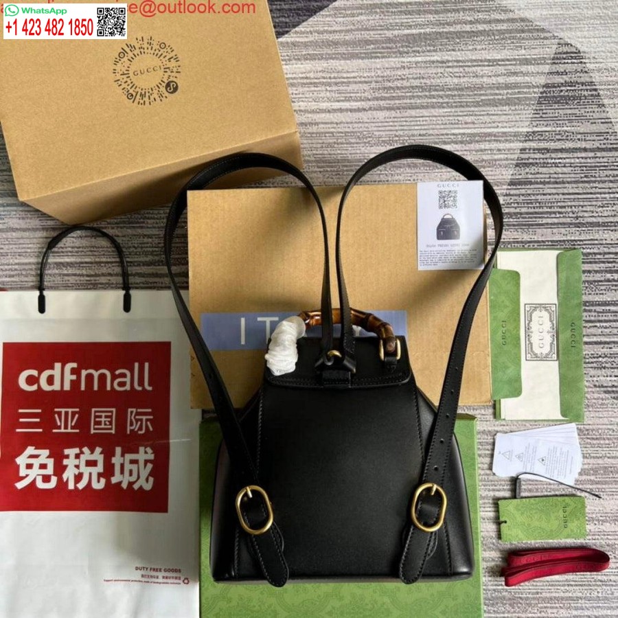 Replica Gucci 702101 Bamboe Rugzak Zwart