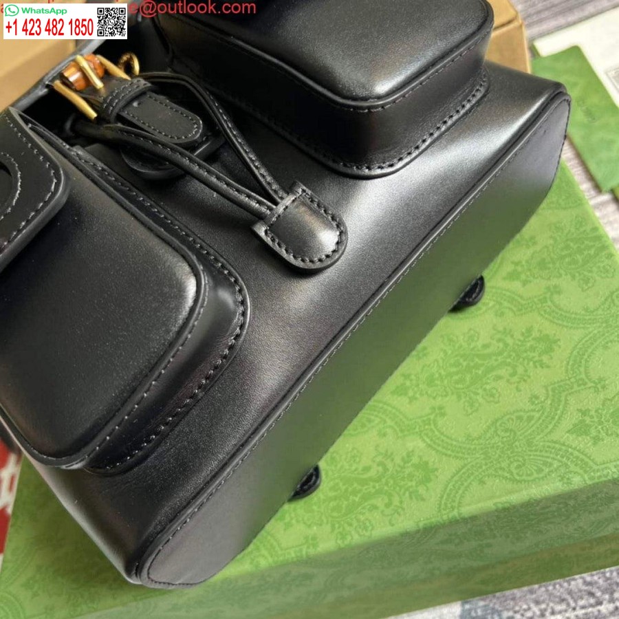 Replica Gucci 702101 Bamboe Rugzak Zwart