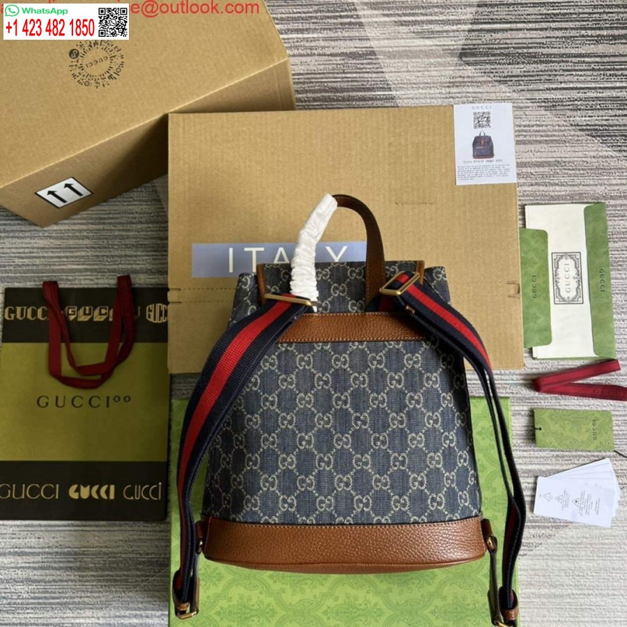 Zaino Replica Gucci 674147 Con G Intrecciata Blu