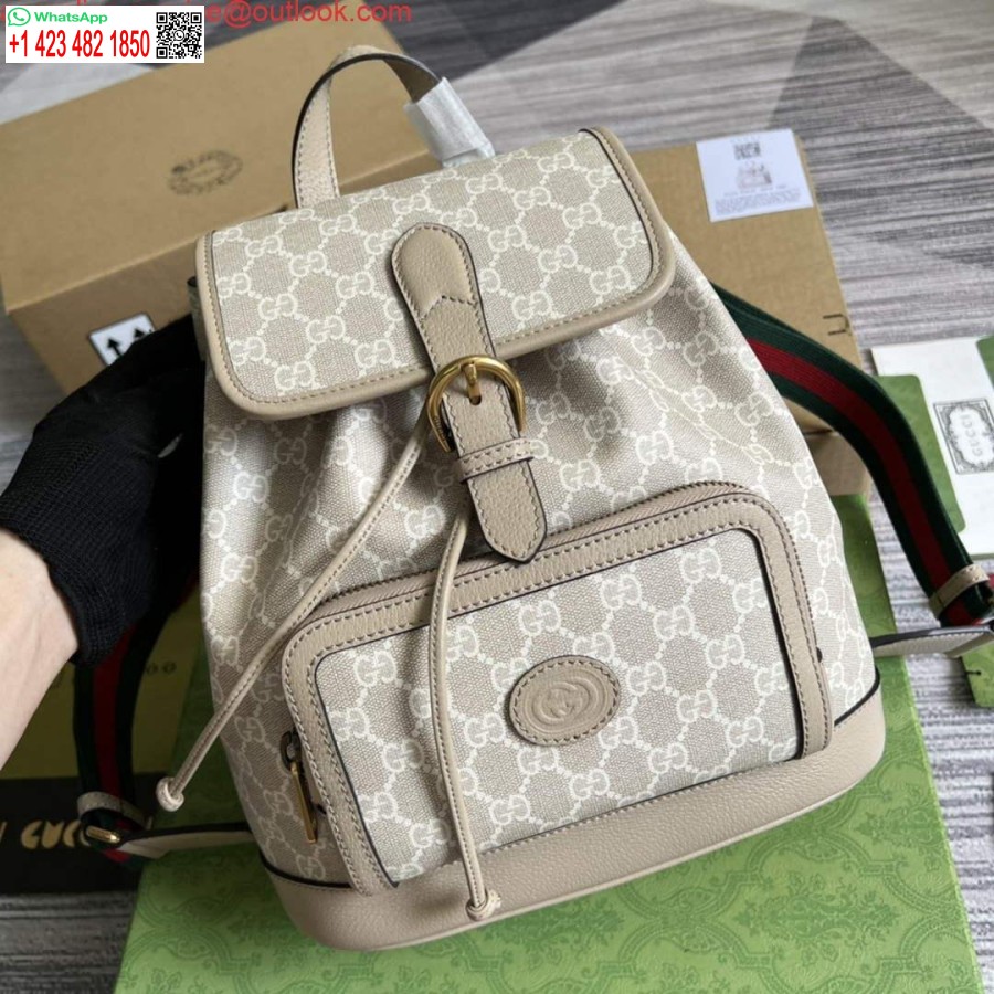 реплика Gucci 674147 раница с преплитане G бежово и бяло