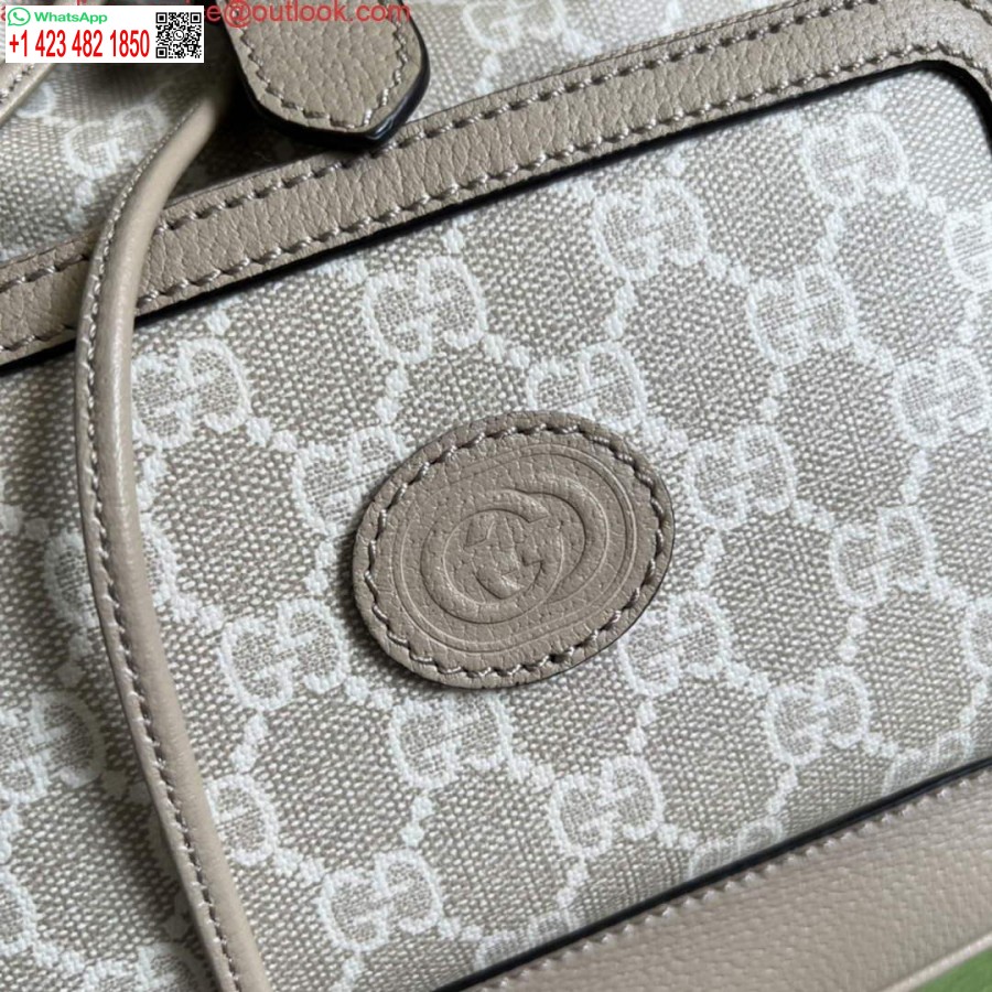 реплика Gucci 674147 раница с преплитане G бежово и бяло