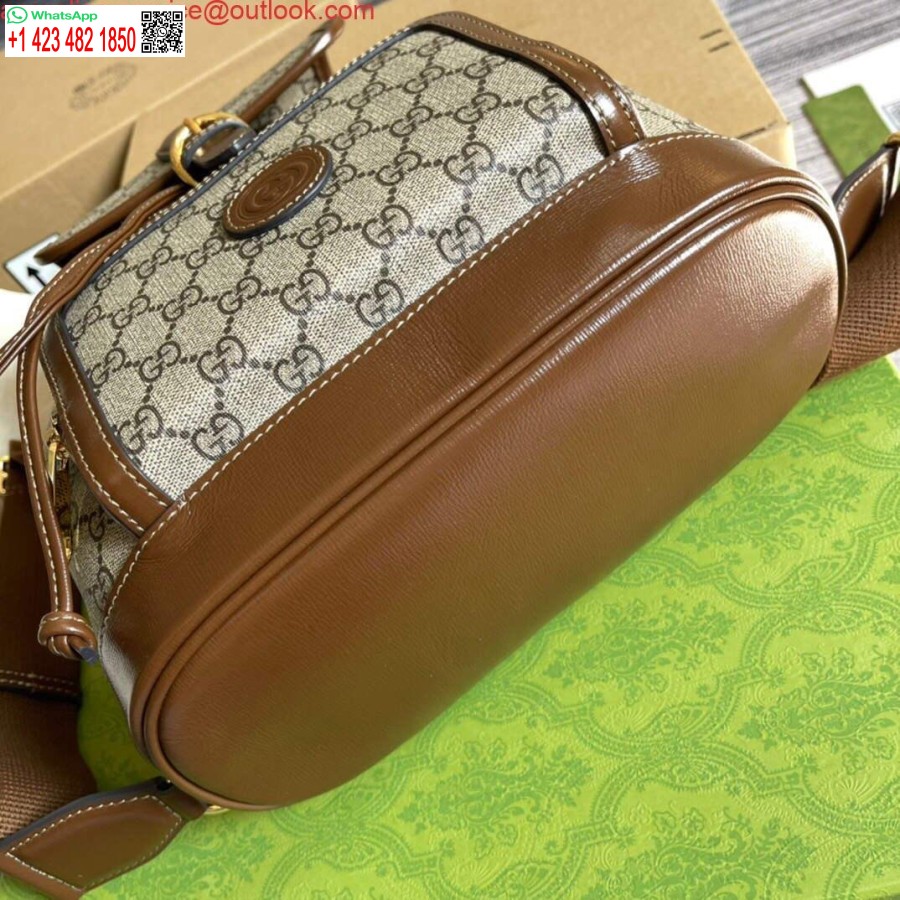 Replica Gucci 674147 Kuprinė Su Blokuojančia G Smėlio Ir Juodmedžio Spalvos