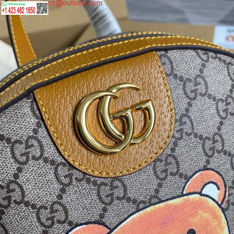 Replica Gucci 647816 Kai X Gucci Meškiuko Atspaudo Kuprinė Geltona