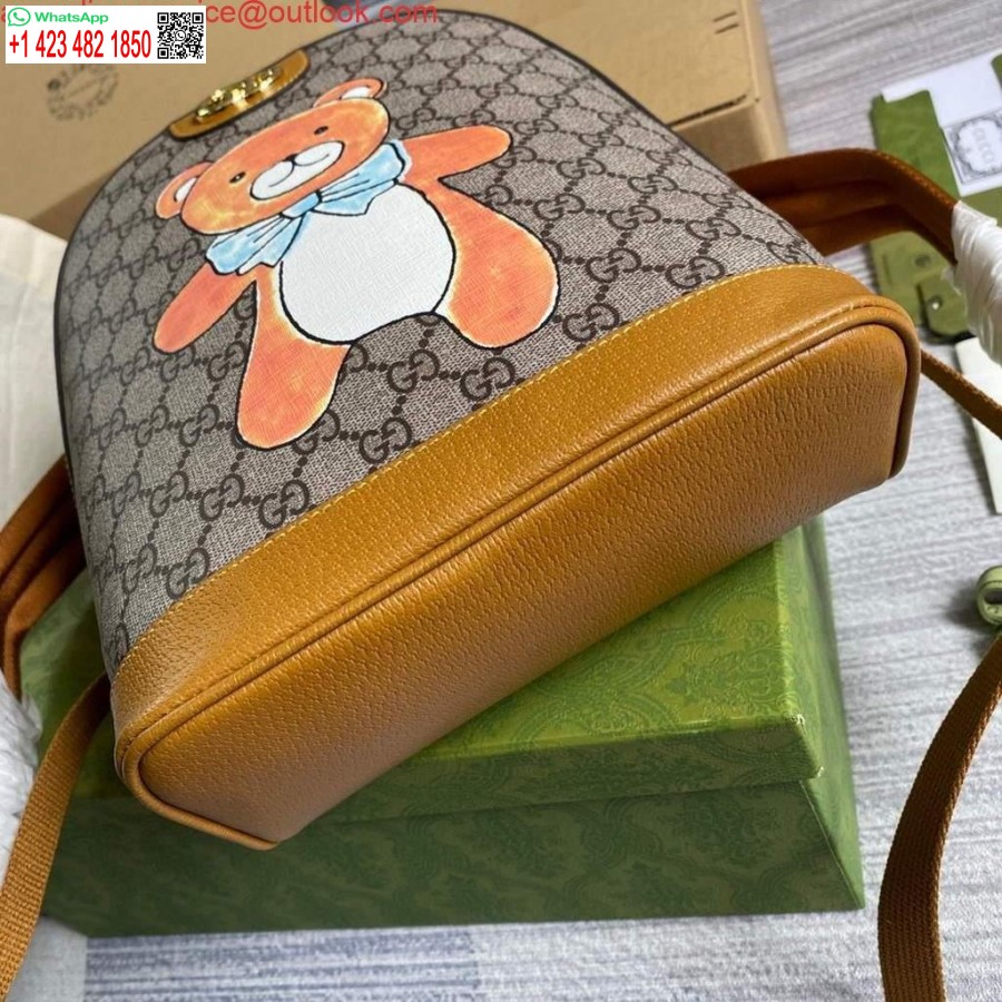 Replica Gucci 647816 Kai X Gucci Meškiuko Atspaudo Kuprinė Geltona