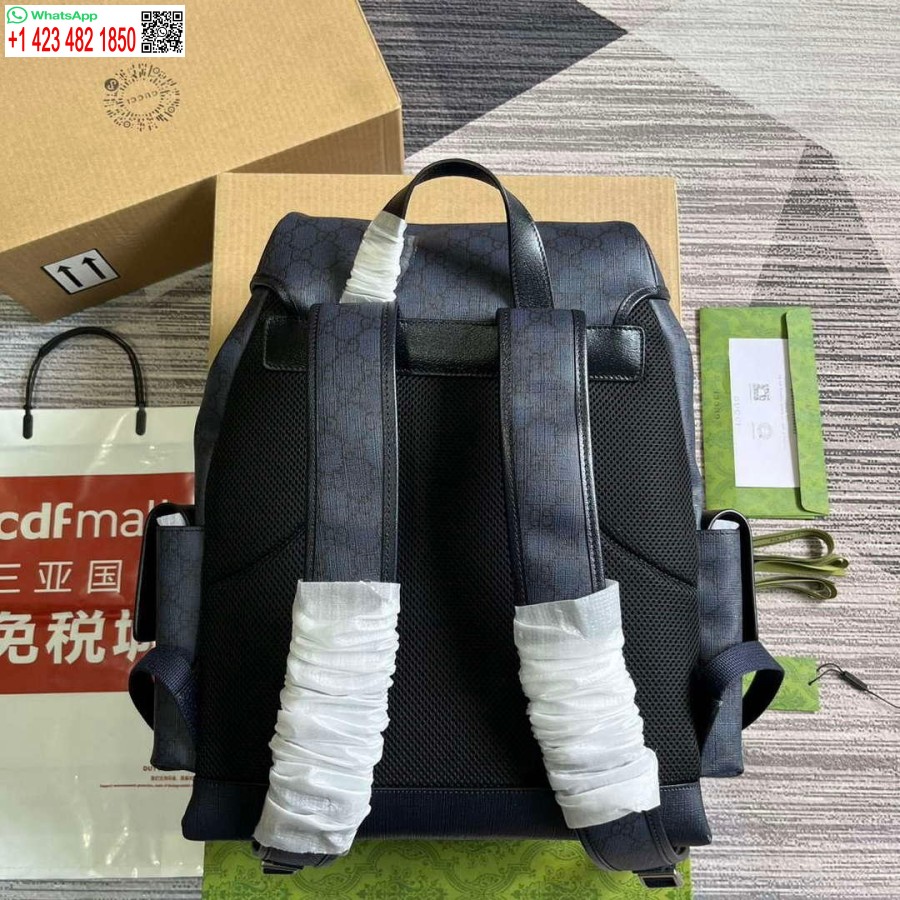 Replica Gucci 598140 Ophidia Gg תרמיל בינוני כחול ושחור