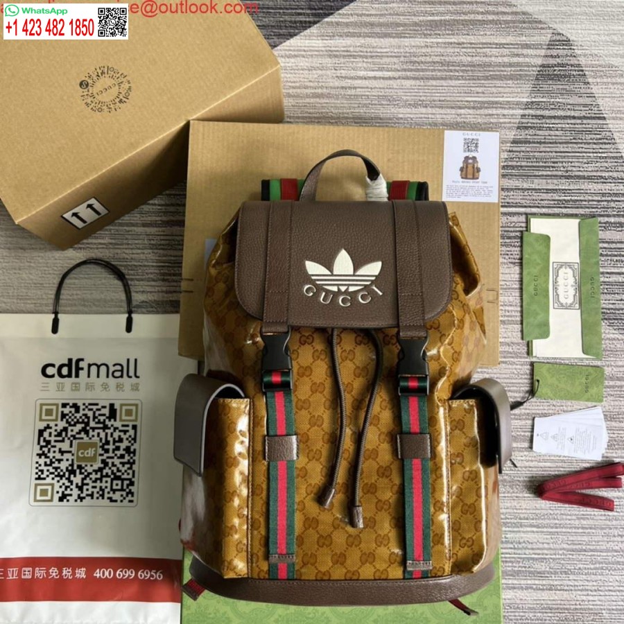 רפליקה של Adidas X Gucci תרמיל 495563 בז' וחום