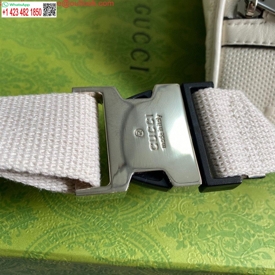 Replik Gucci 645093 Gürteltasche Mit GG-Prägung, Weißes Leder Mit GG-Prägung