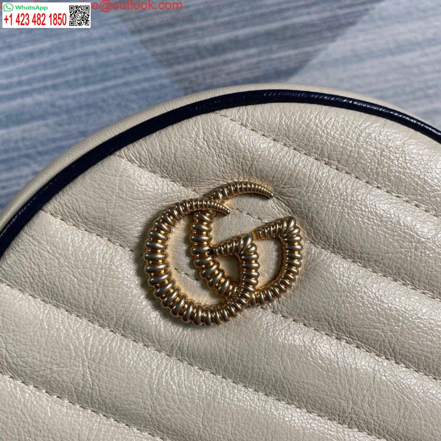 Replik Gucci 550154 GG Marmont Mini Runde Umhängetasche Weiß